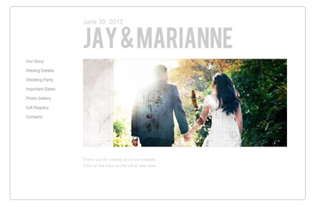 wedding couple sample website